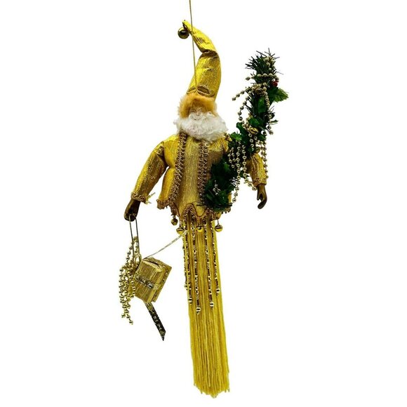 Other - Christmas Elf Fairy Tale Ornament Decoration Gold Fringe Gift 12 inch